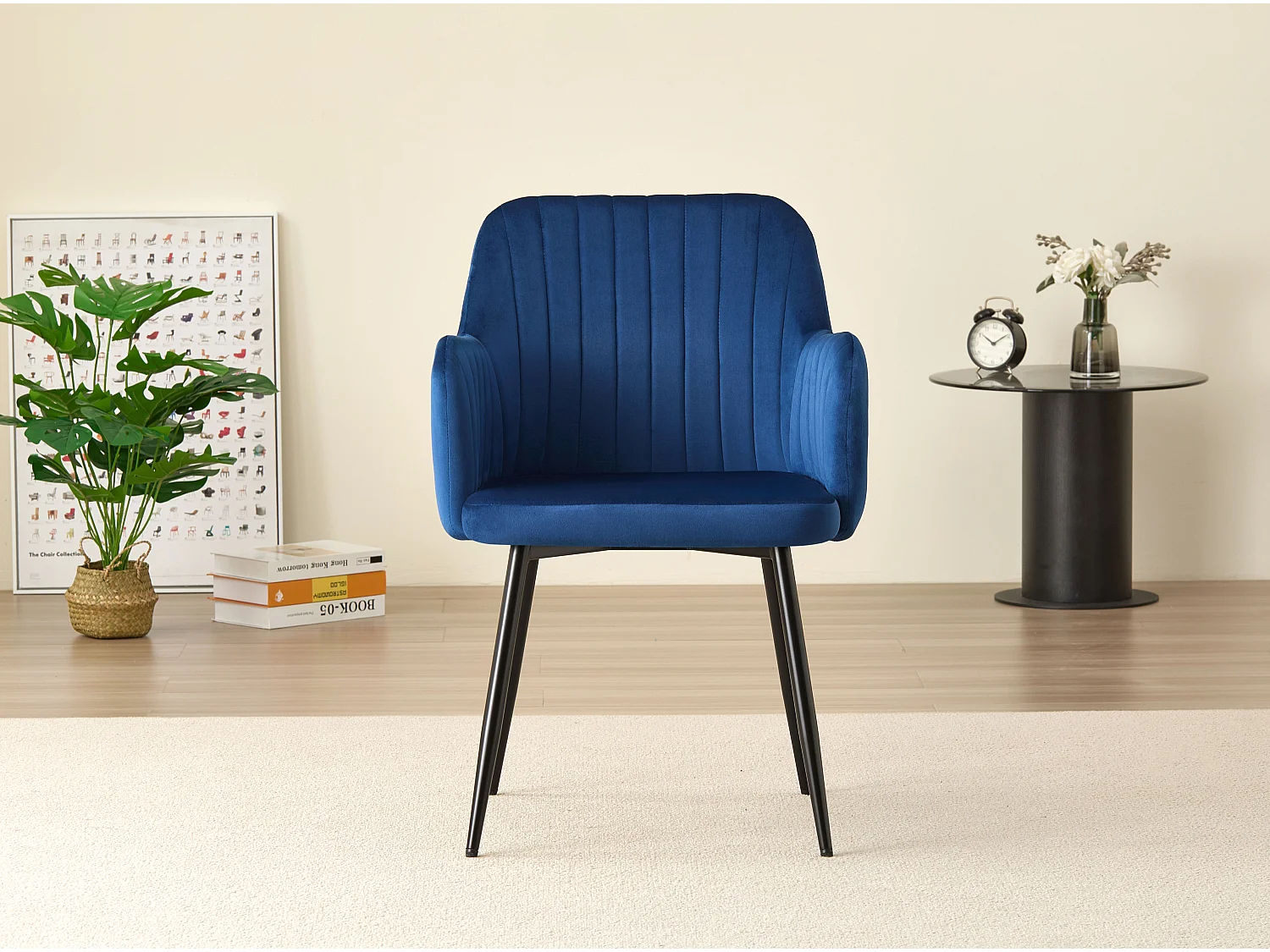 Charlotte Velvet Comfort Dining Chairs - Set of 2 - Blue