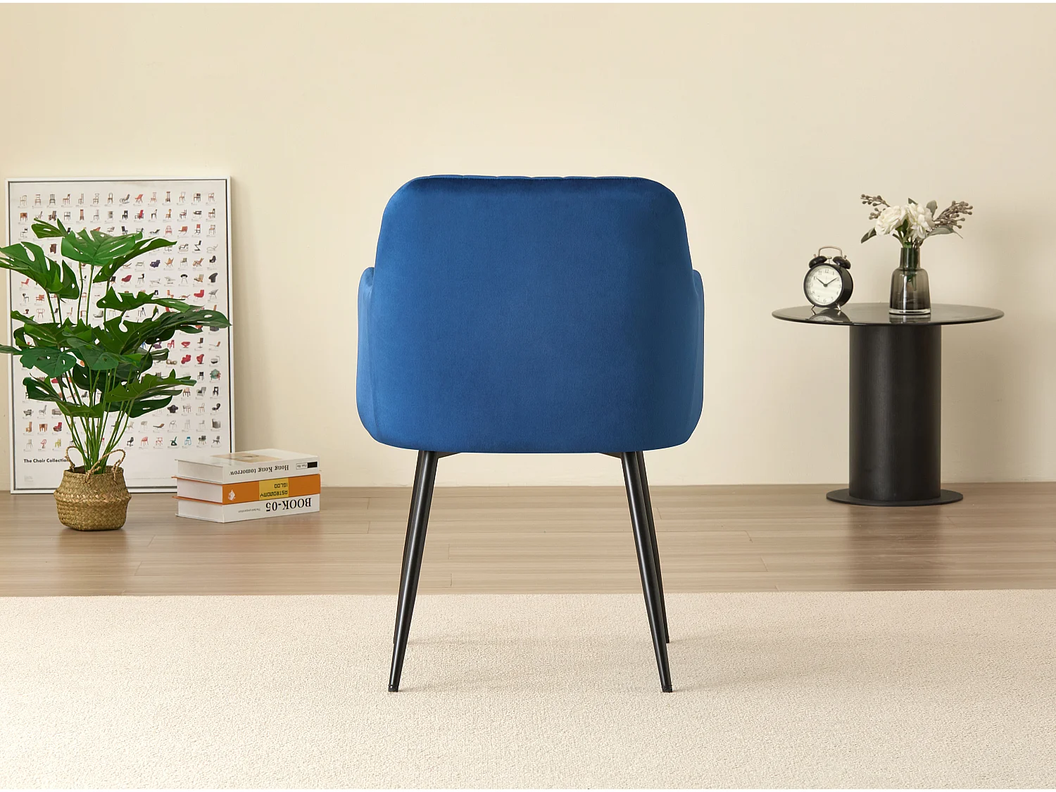 Charlotte Velvet Comfort Dining Chairs - Set of 2 - Blue