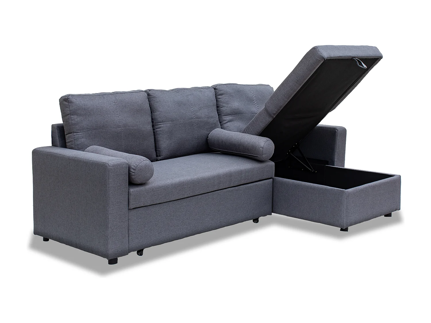 Manhattan 3 Seat Corner Sofa Bed Set - Left or Right - Grey