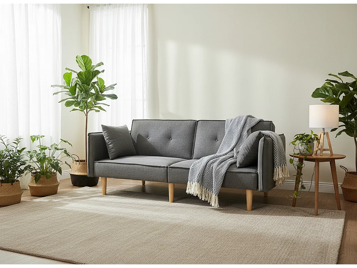 Finnley Two Seat Grey Sofa Bed - Grey
