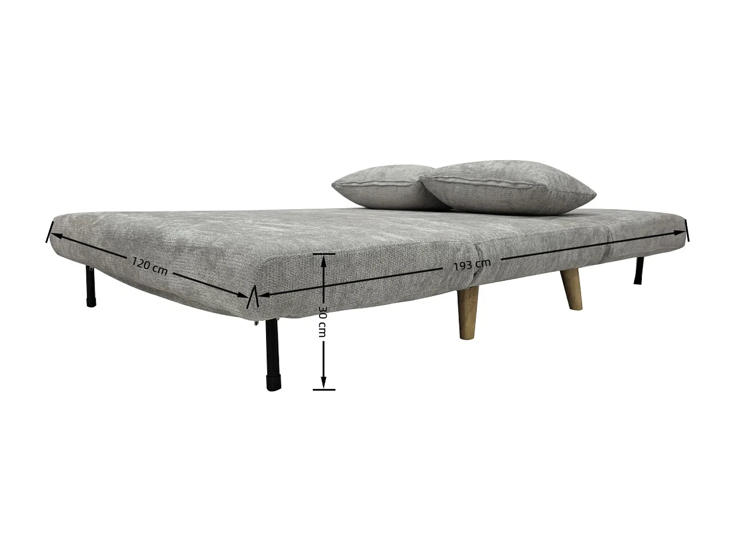 Joshua Duo Two Seat Sofa Bed - Grey