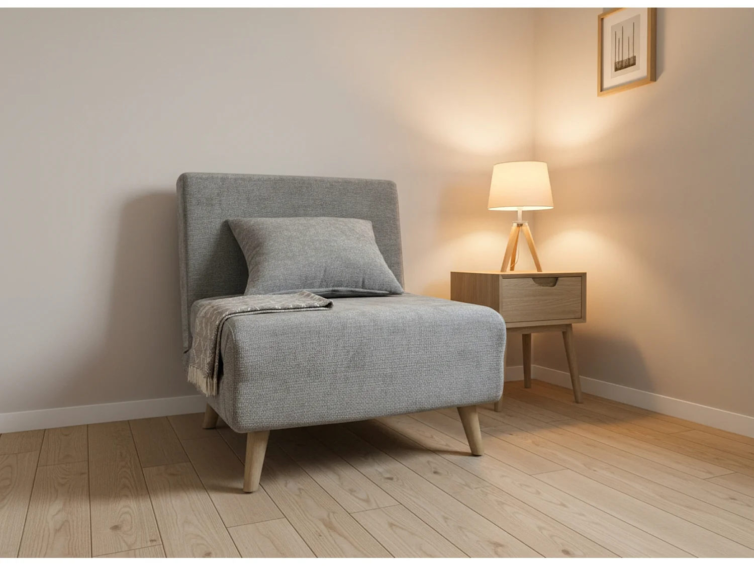 Joel Uno single Chair Sofa Bed - Grey