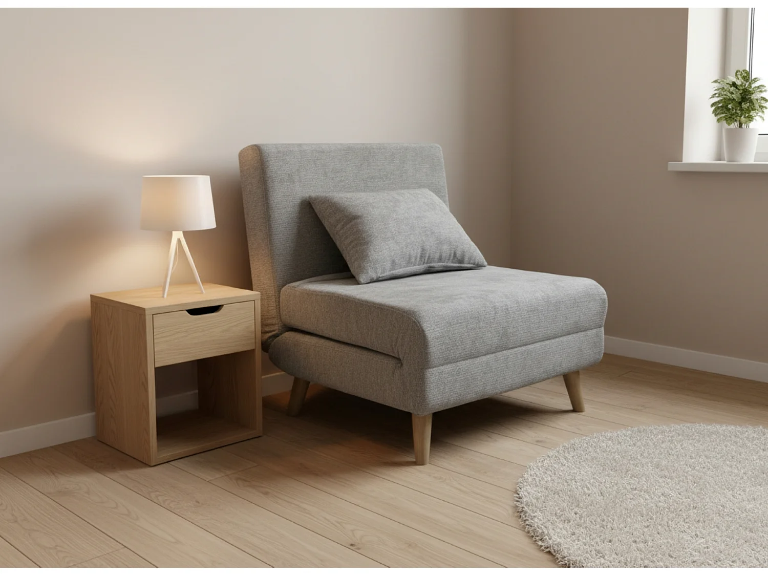 Joel Uno single Chair Sofa Bed - Grey
