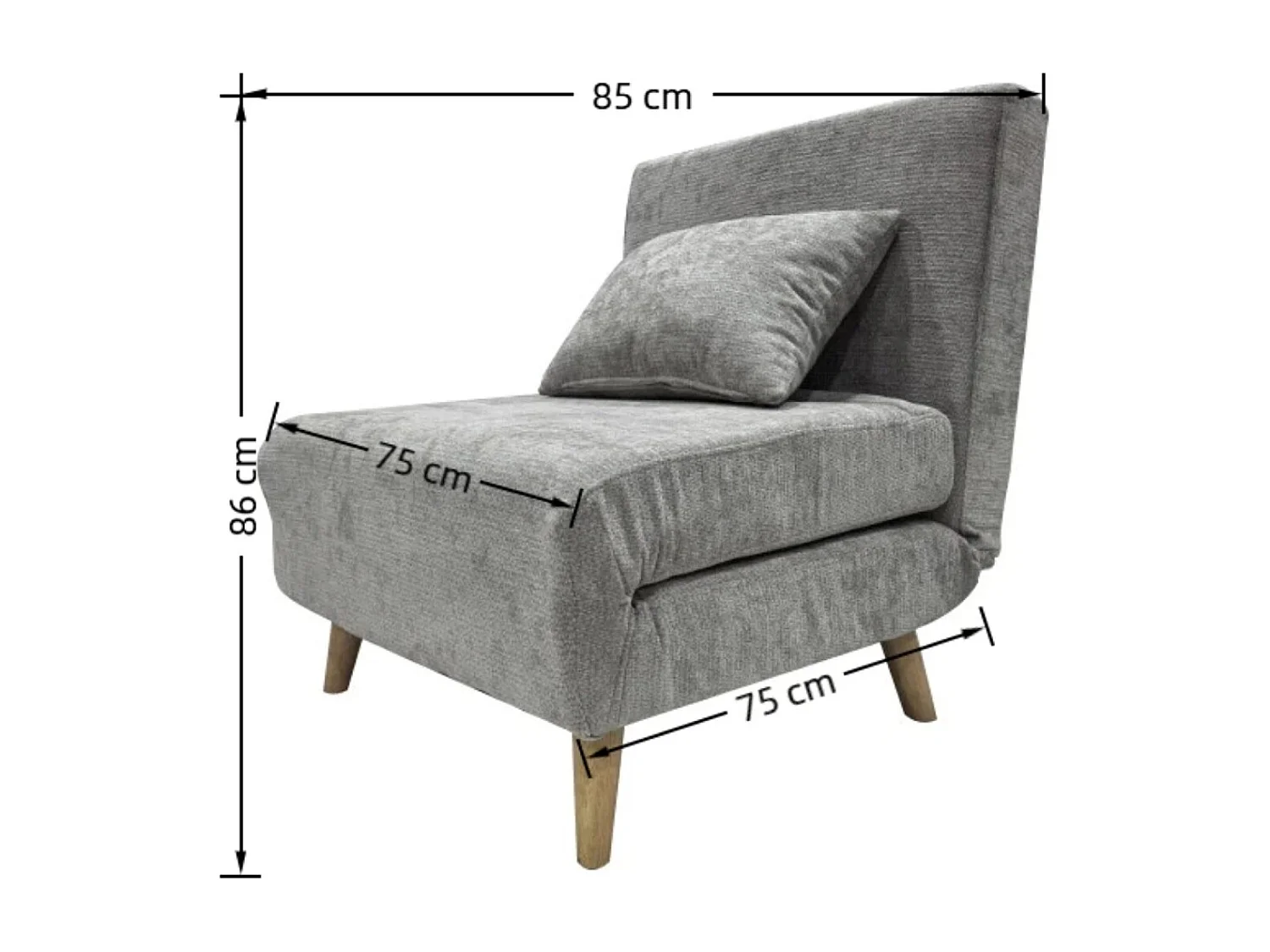 Joel Uno single Chair Sofa Bed - Grey