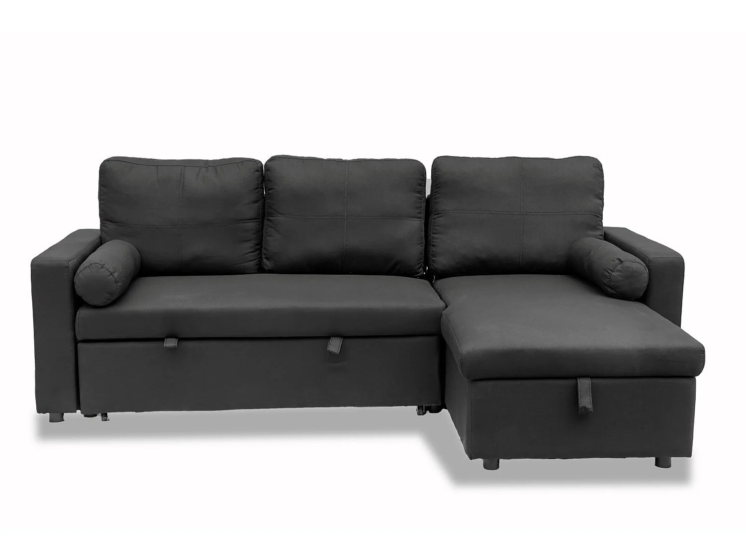 Manhattan 3 Seat Corner Sofa Bed Set - Left or Right - Black