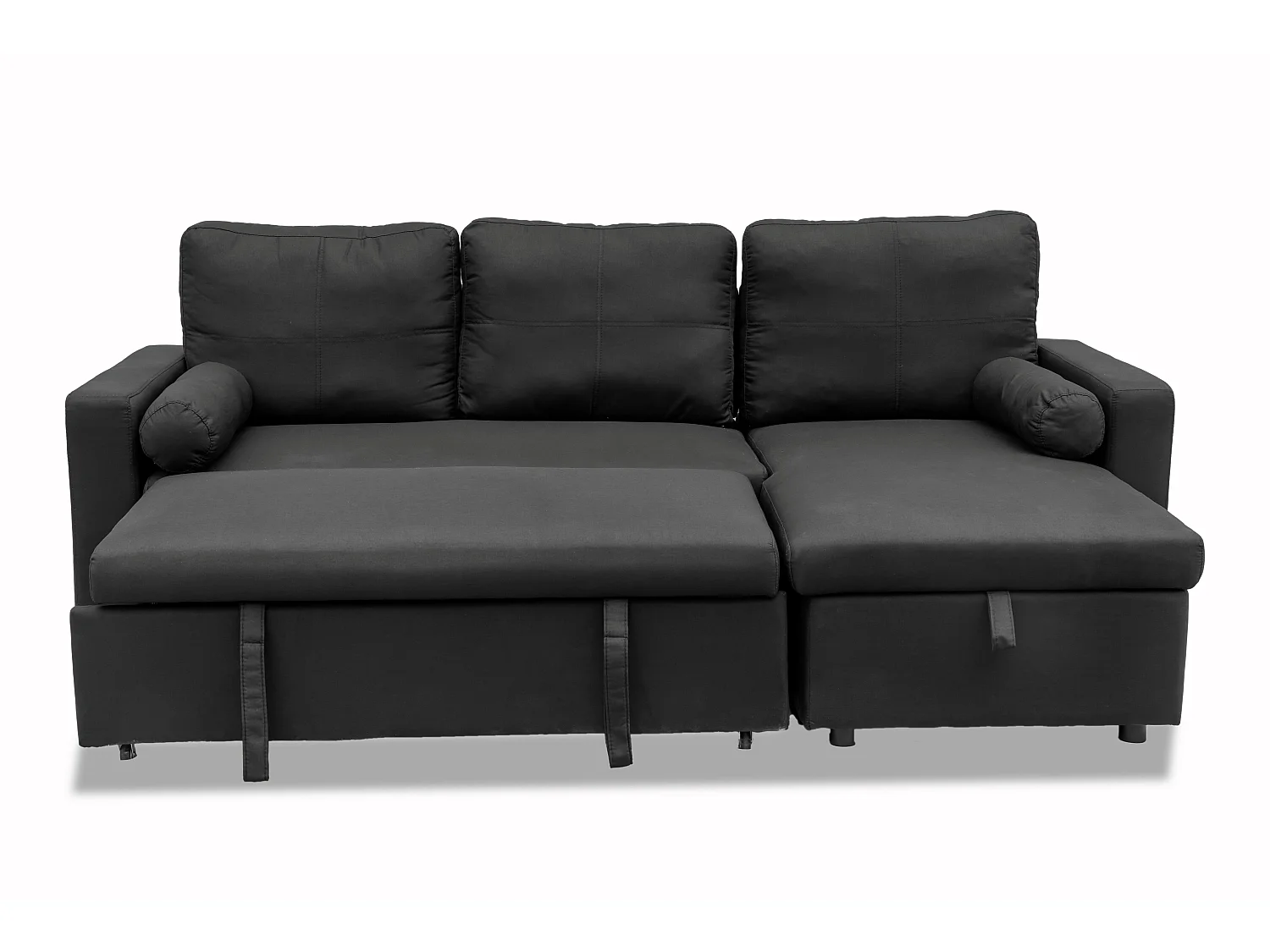Manhattan 3 Seat Corner Sofa Bed Set - Left or Right - Black