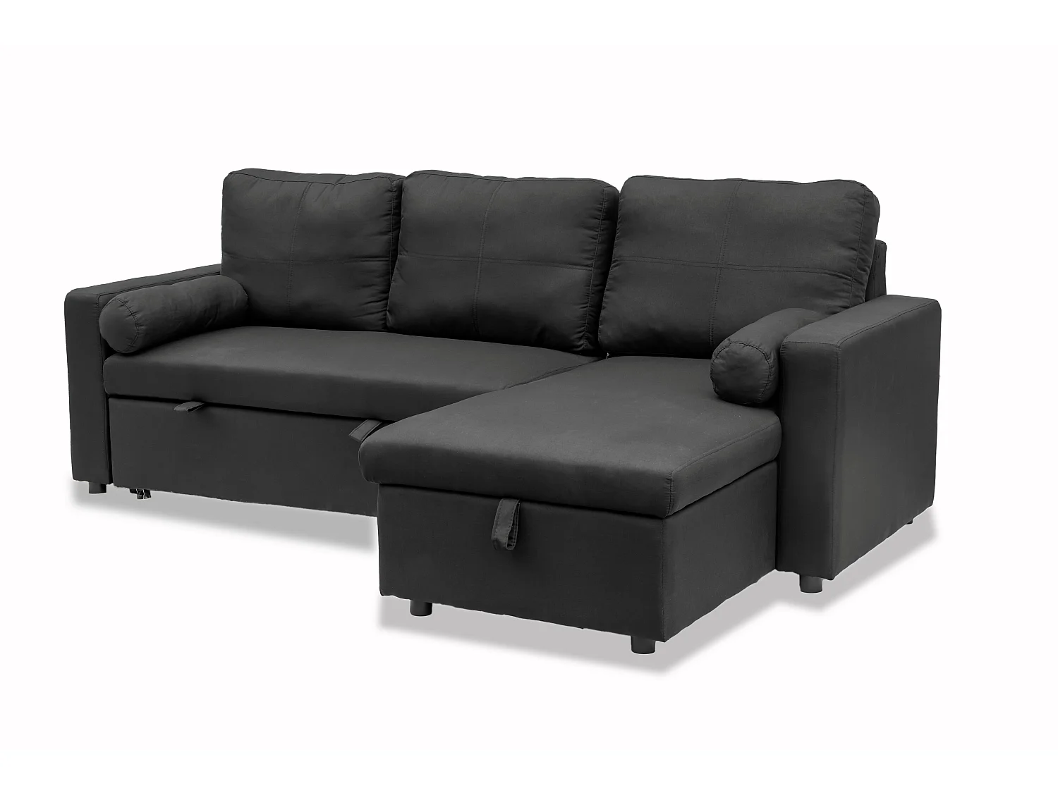 Manhattan 3 Seat Corner Sofa Bed Set - Left or Right - Black