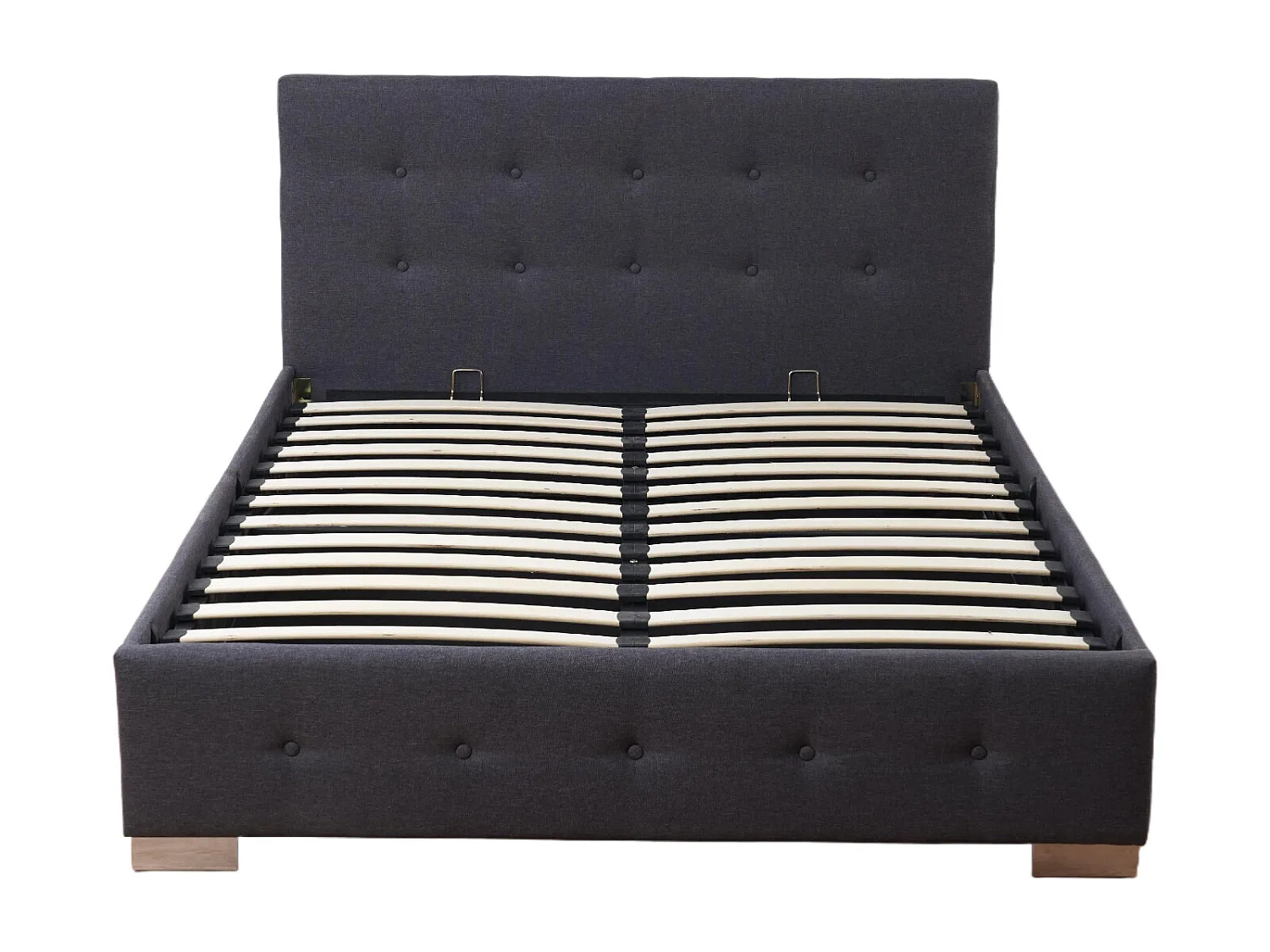 The Oslo Charcoal Linen Tufted Ottoman Bed Frame - Double
