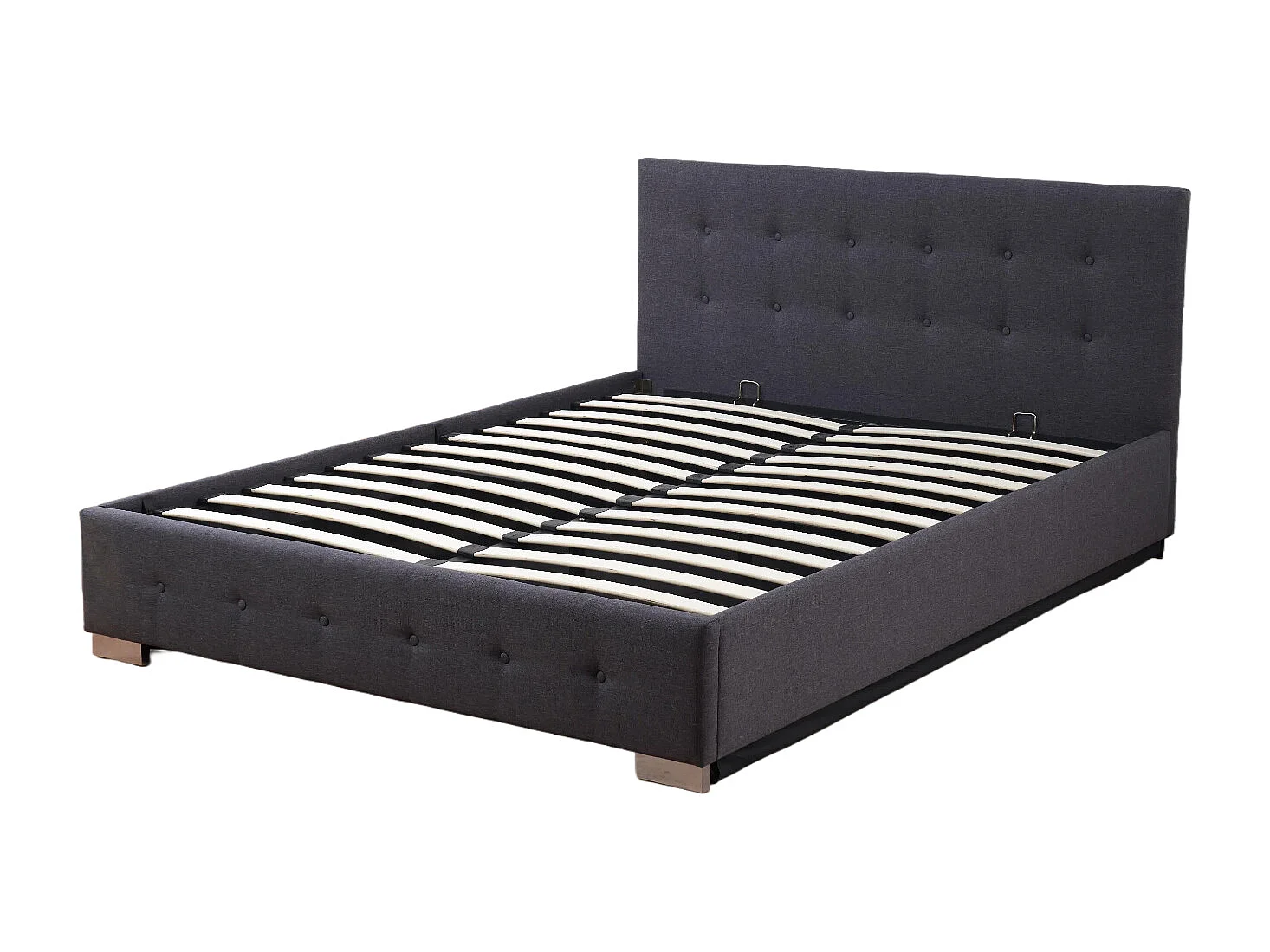 The Oslo Charcoal Linen Tufted Ottoman Bed Frame - King