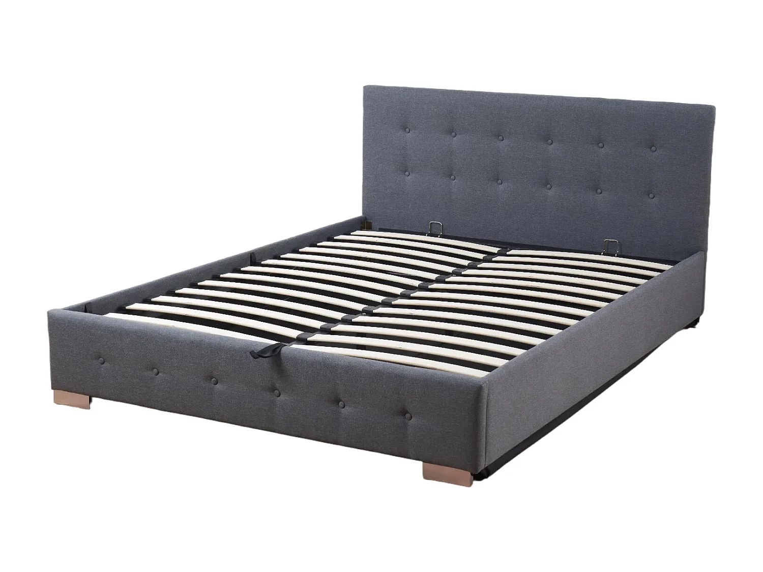 The Oslo Grey Linen Tufted Ottoman Bed Frame - King