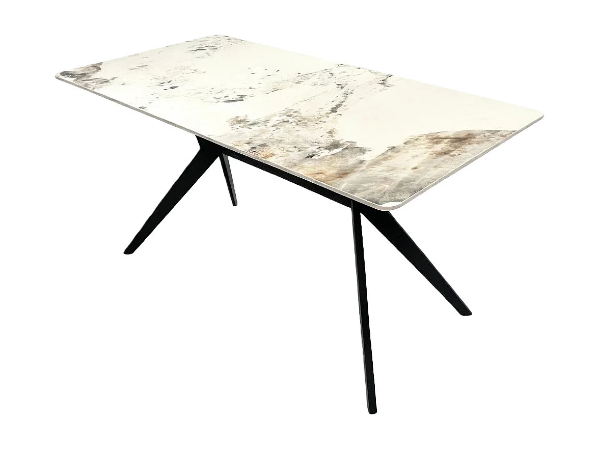San Diego Marble Top Dining Table with Emily Leather Chairs - Grey