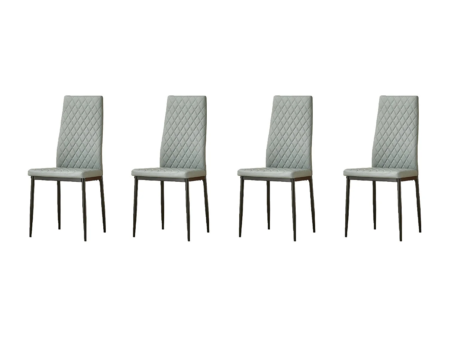 San Diego Marble Top Dining Table with Emily Leather Chairs - Grey