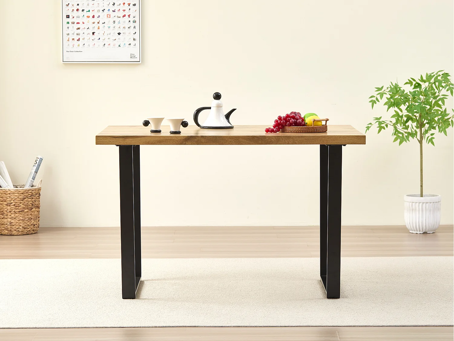 Colorado Oak Dining Table with Industrial Black Legs