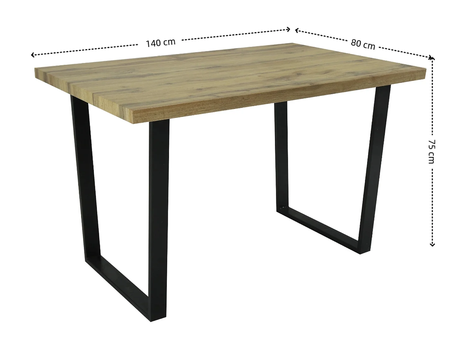 Colorado Dining Table with 4 Emily Leather Chairs - Grey