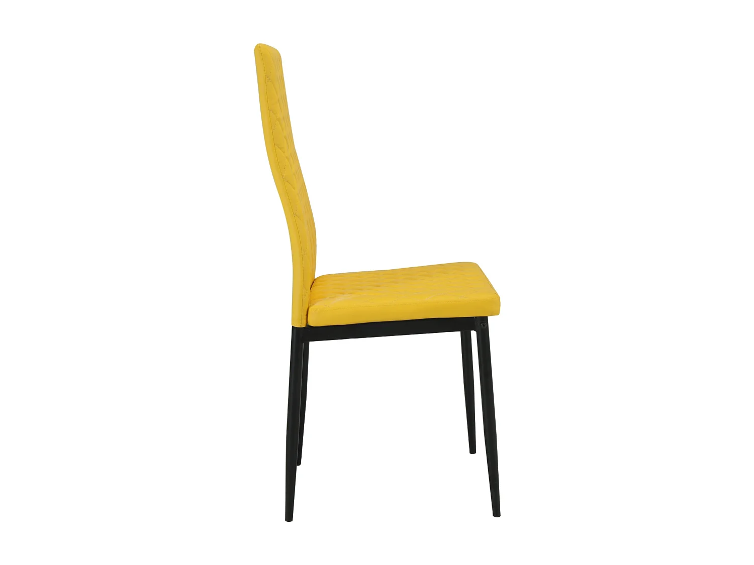 San Diego Marble Top Dining Table with Emily Leather Chairs - Mustard