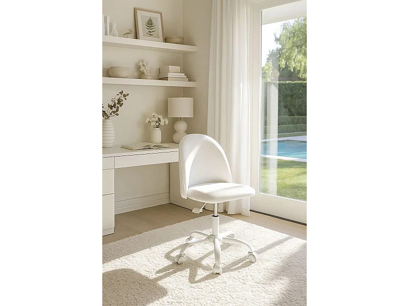 Silla de Escritorio sin brazos White Vint Office - Diseño innovador - Ideal para Estudio y Oficinas