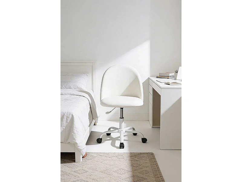 Silla de Escritorio sin brazos White Vint Office - Diseño innovador - Ideal para Estudio y Oficinas