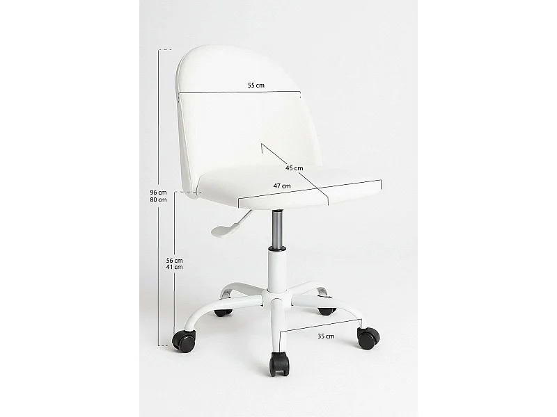 Silla de Escritorio sin brazos White Vint Office - Diseño innovador - Ideal para Estudio y Oficinas