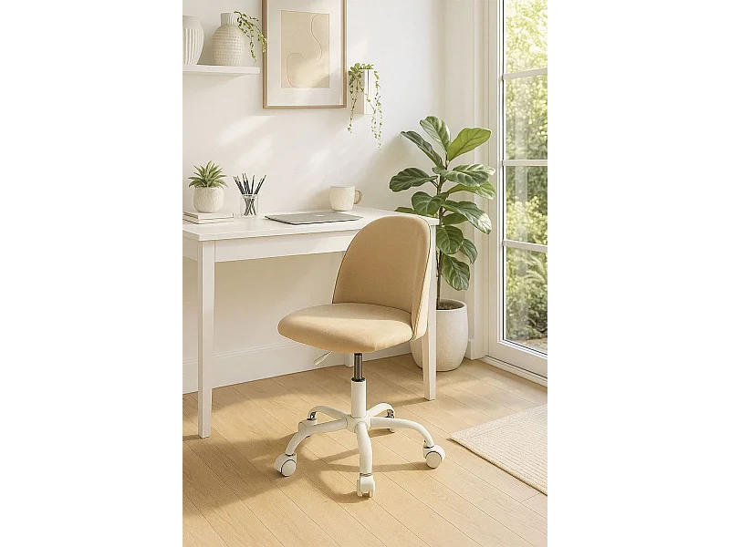 Silla de Escritorio sin brazos White Vint Office - Diseño innovador - Ideal para Estudio y Oficinas