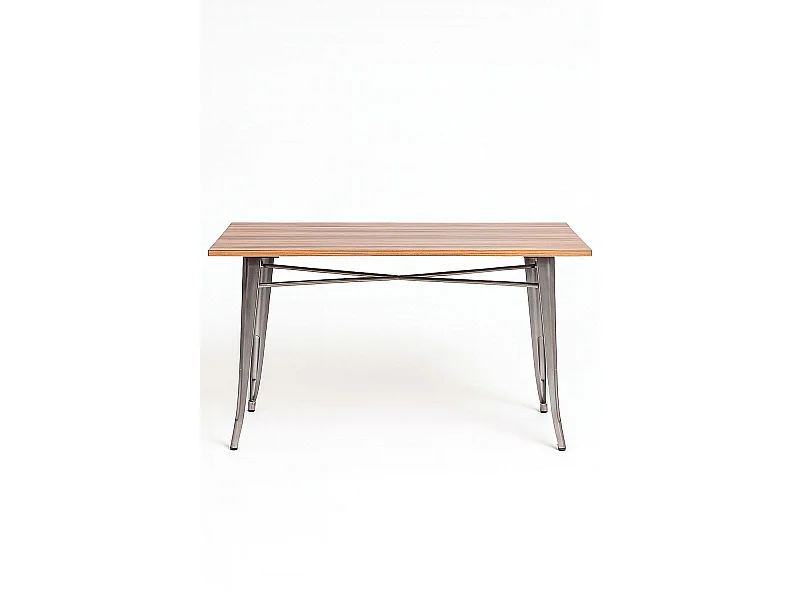Mesas Bar - Mesa Torix Rectangular Madera Natural 120 x 60 cm - Gris metalizado