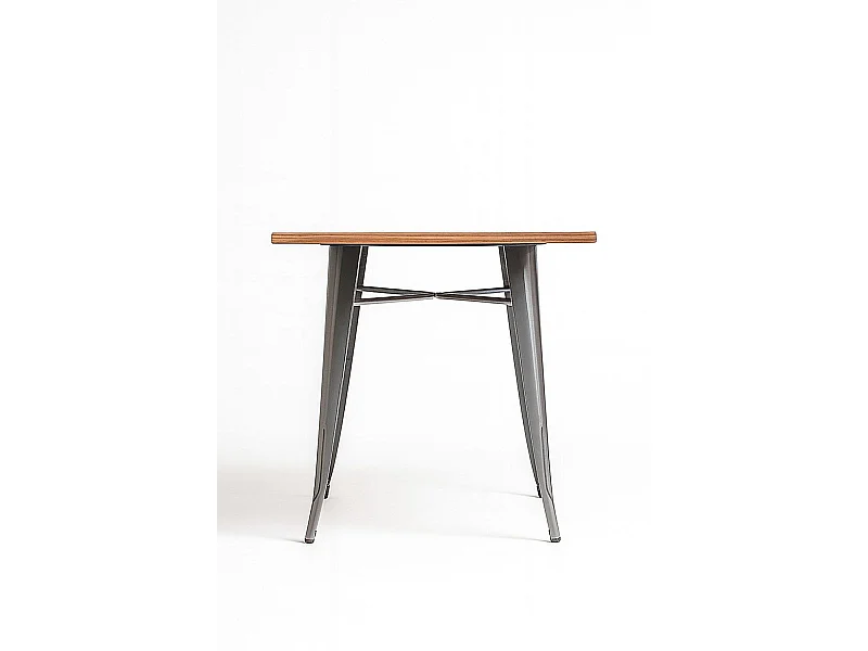 Mesas Bar - Mesa Torix Rectangular Madera Natural 120 x 60 cm - Gris metalizado