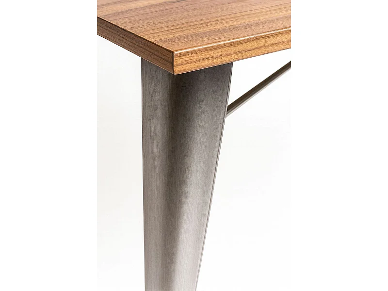 Mesas Bar - Mesa Torix Rectangular Madera Natural 120 x 60 cm - Gris metalizado