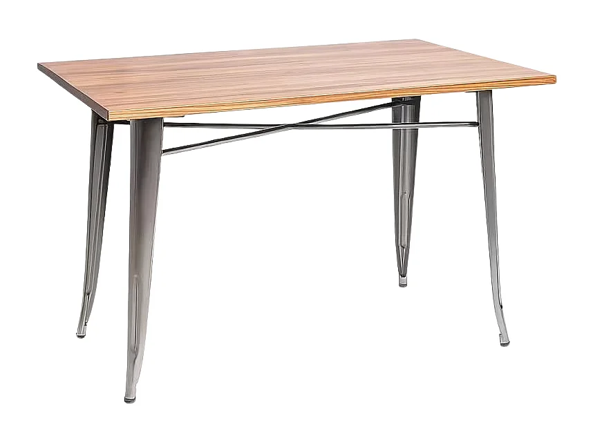 Mesas Bar - Mesa Torix Rectangular Madera Natural 120 x 60 cm - Gris metalizado