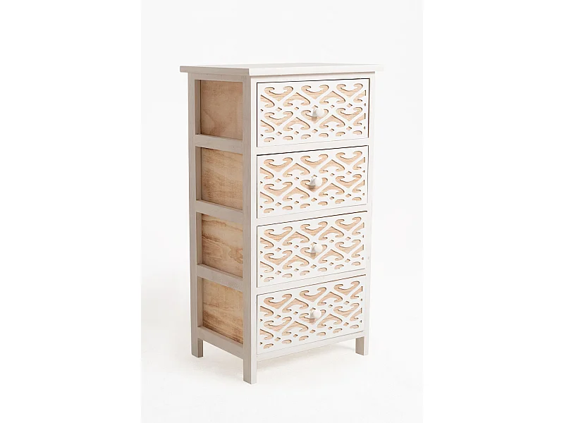 Muebles Auxiliares - Mueble Auxiliar Cloak Blanco Ancho 4 Cajones