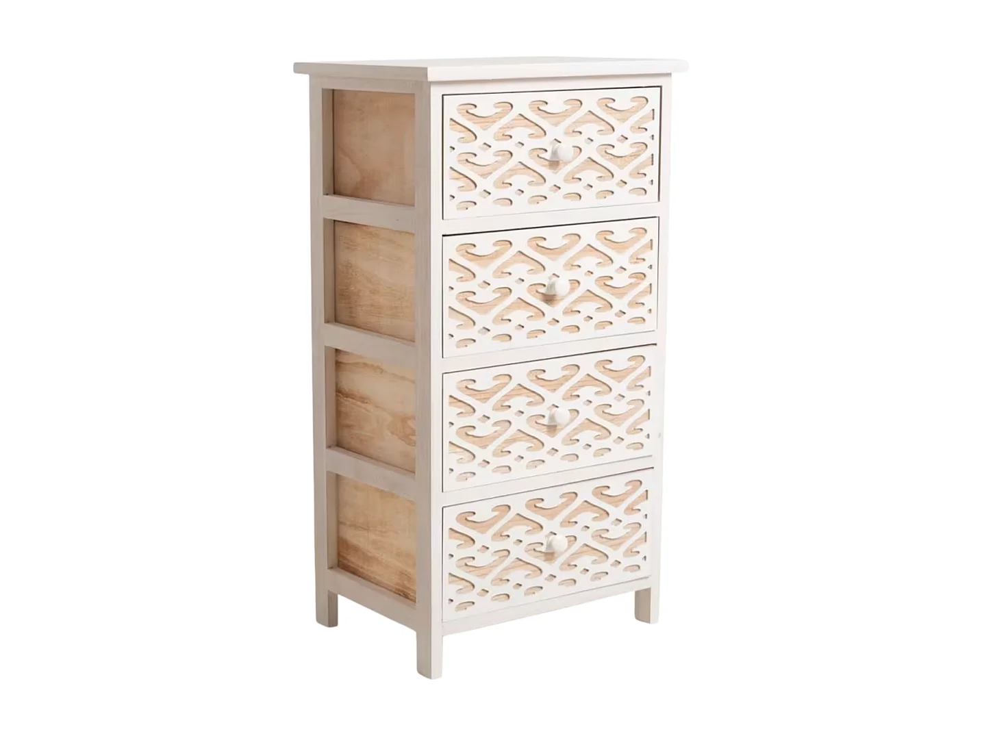 Muebles Auxiliares - Mueble Auxiliar Cloak Blanco Ancho 4 Cajones