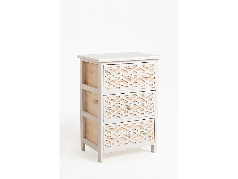 Muebles Auxiliares - Mueble Auxiliar Cloak Blanco Ancho 3 Cajones