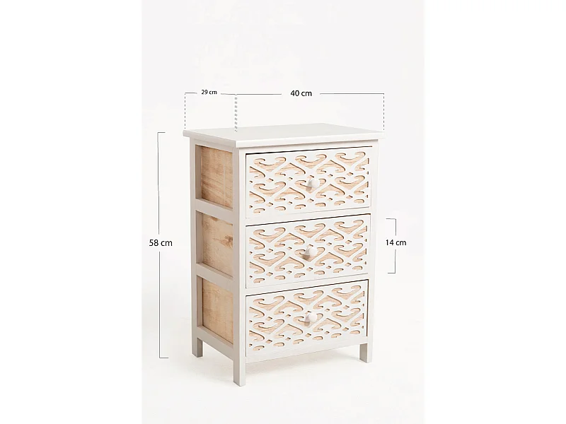 Muebles Auxiliares - Mueble Auxiliar Cloak Blanco Ancho 3 Cajones