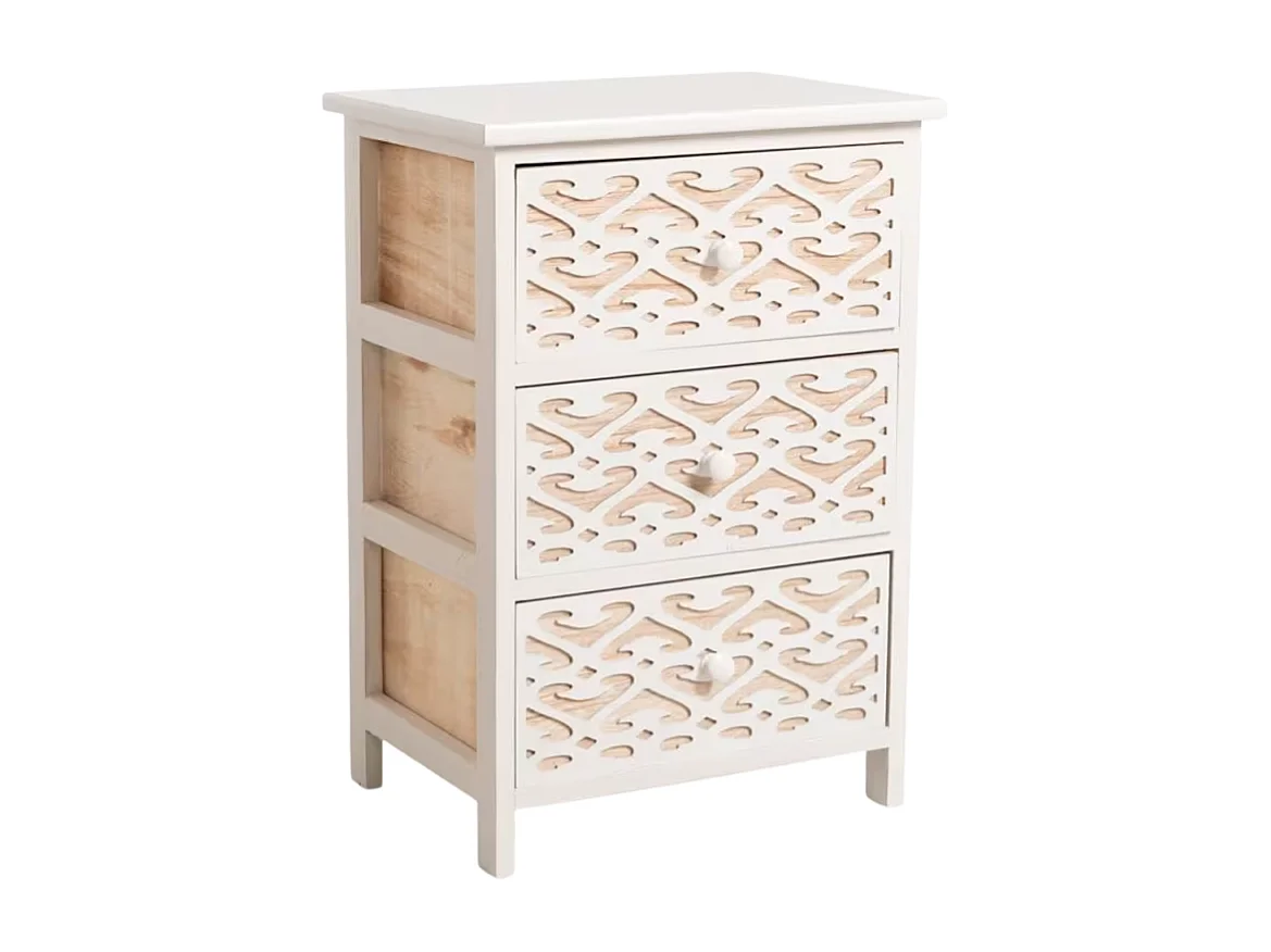 Muebles Auxiliares - Mueble Auxiliar Cloak Blanco Ancho 3 Cajones