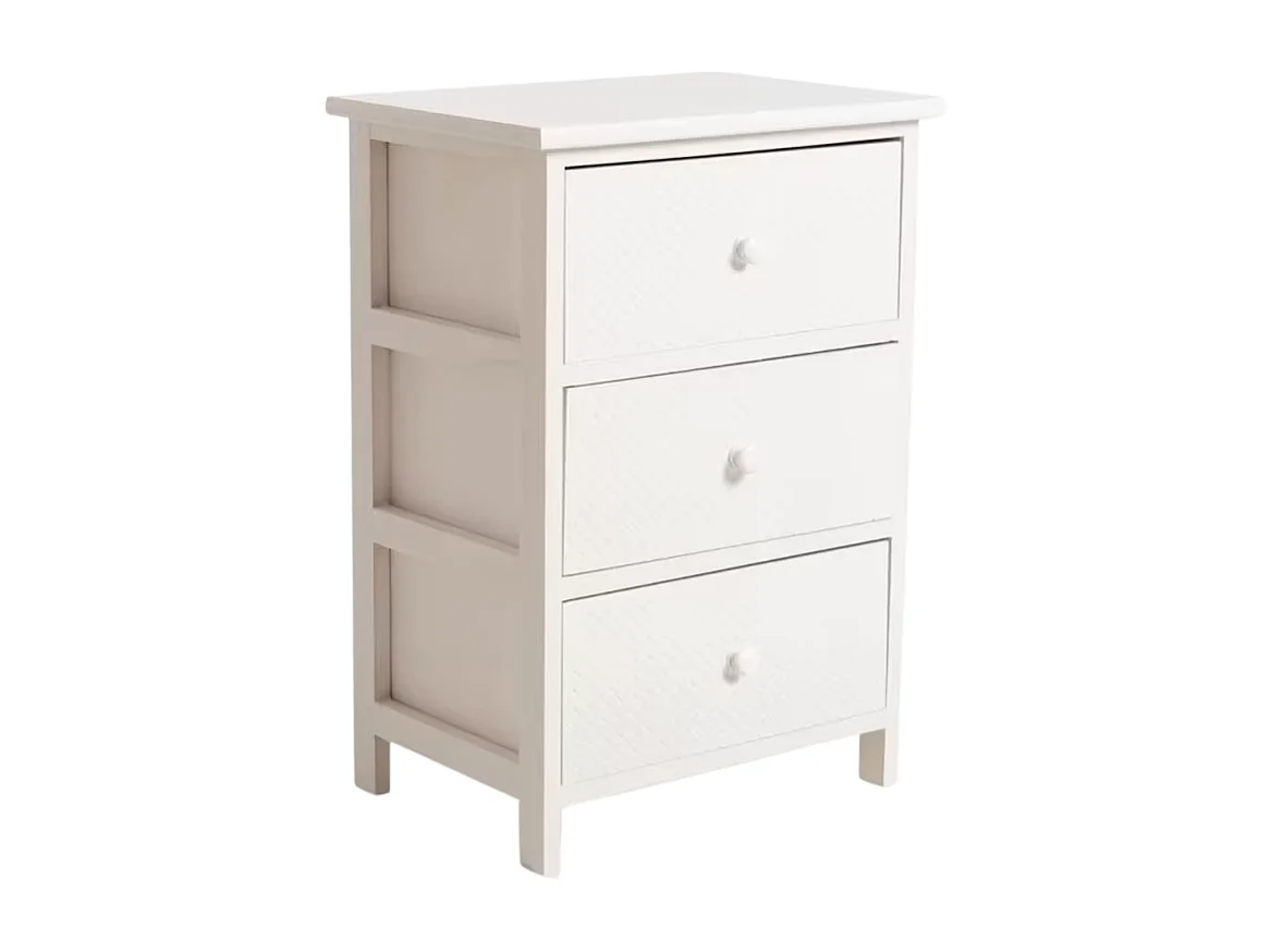 Muebles Auxiliares - Mueble Auxiliar Lotuc Blanco Ancho 3 Cajones