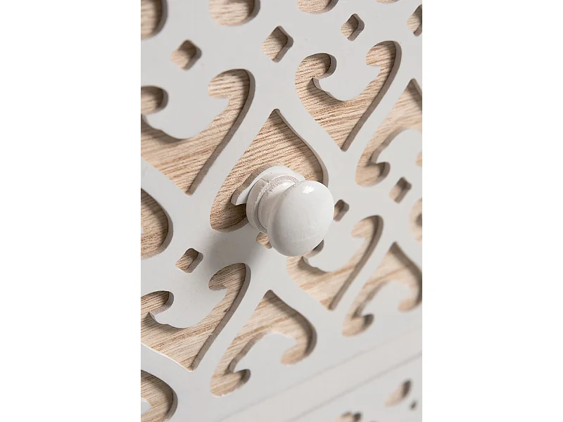 Muebles Auxiliares - Mueble Auxiliar Cloak Blanco Estrecho 4 Cajones