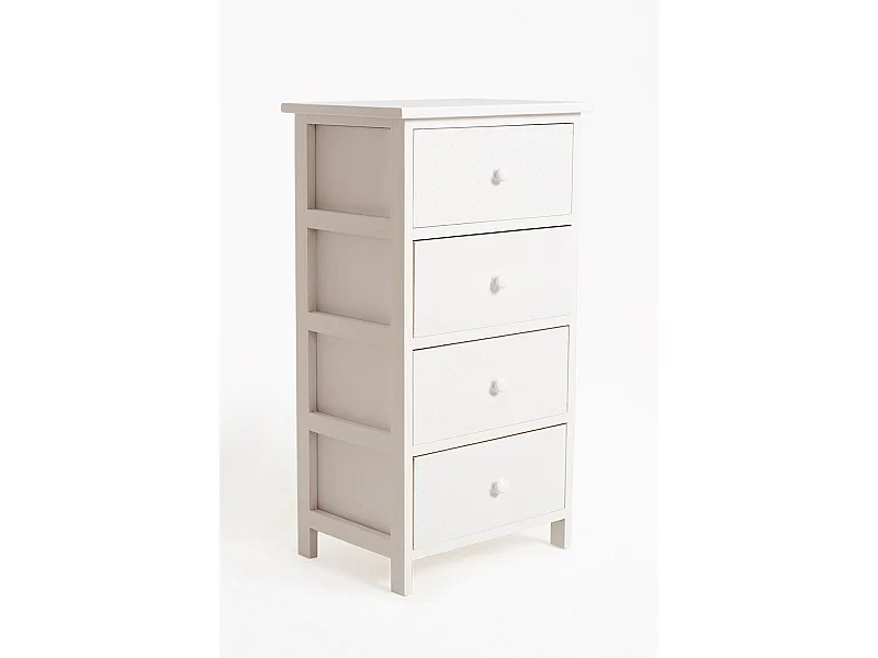 Muebles Auxiliares - Mueble Auxiliar Lotuc Blanco Ancho 4 Cajones