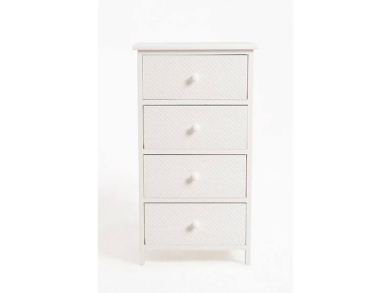 Muebles Auxiliares - Mueble Auxiliar Lotuc Blanco Ancho 4 Cajones