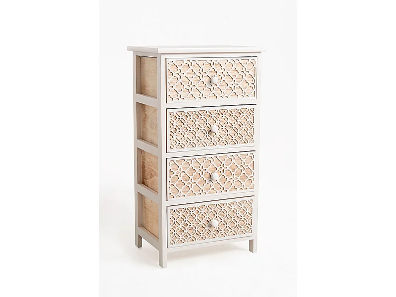 Muebles Auxiliares - Mueble Auxiliar Egle Blanco Ancho 4 Cajones