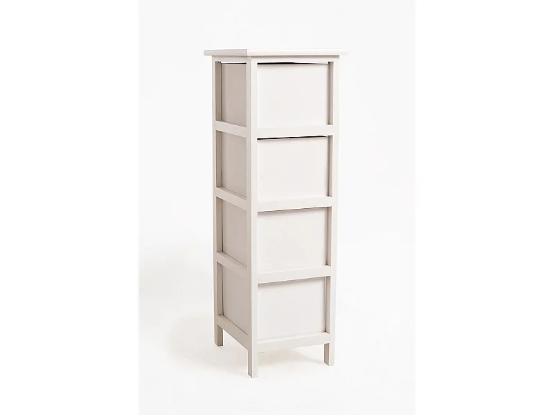 Muebles Auxiliares - Mueble Auxiliar Lotuc Blanco Estrecho 4 Cajones