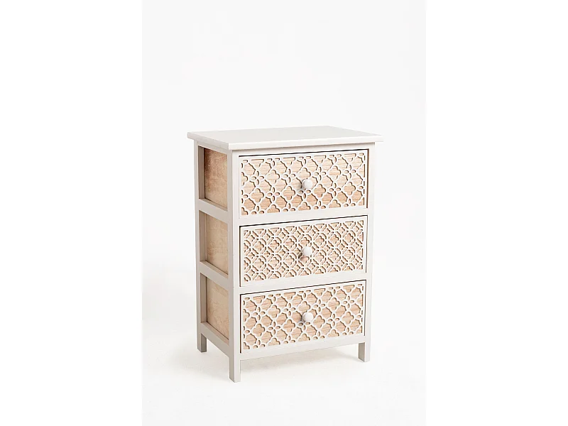 Muebles Auxiliares - Mueble Auxiliar Egle Blanco Ancho 3 Cajones