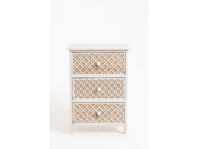 Muebles Auxiliares - Mueble Auxiliar Egle Blanco Ancho 3 Cajones