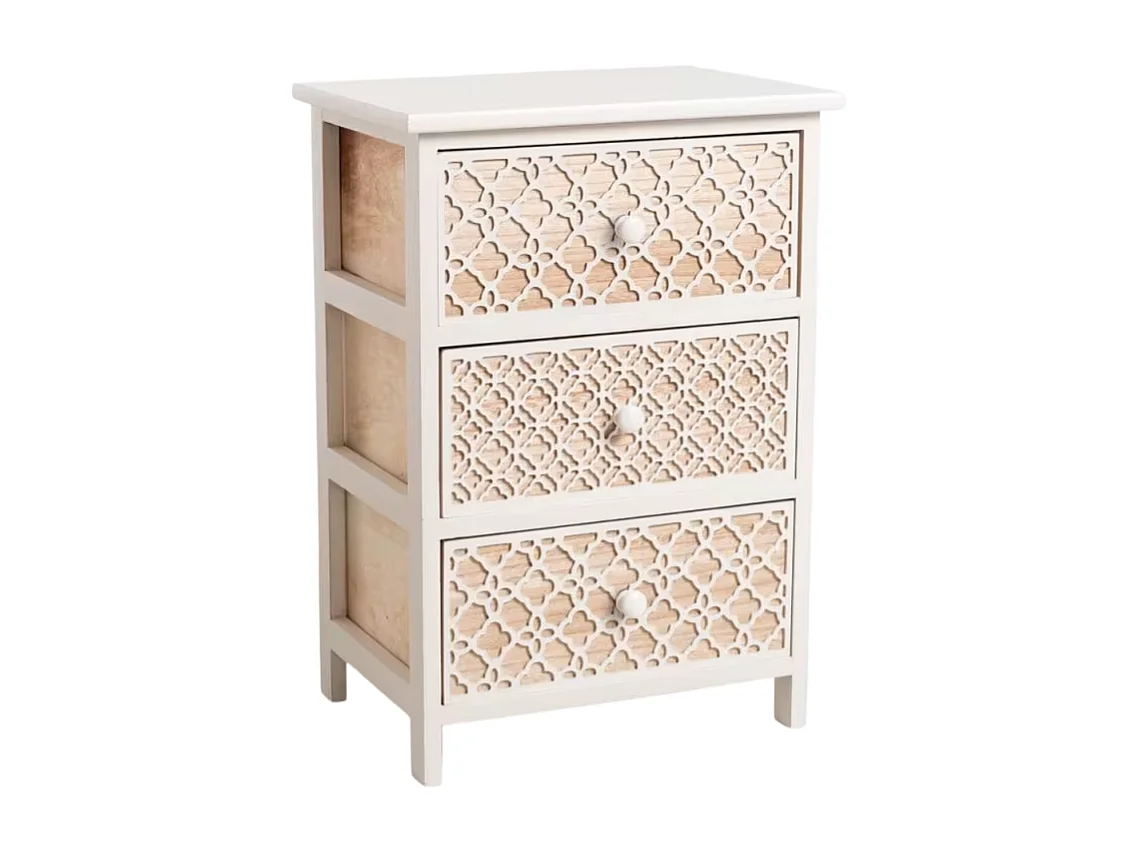 Muebles Auxiliares - Mueble Auxiliar Egle Blanco Ancho 3 Cajones