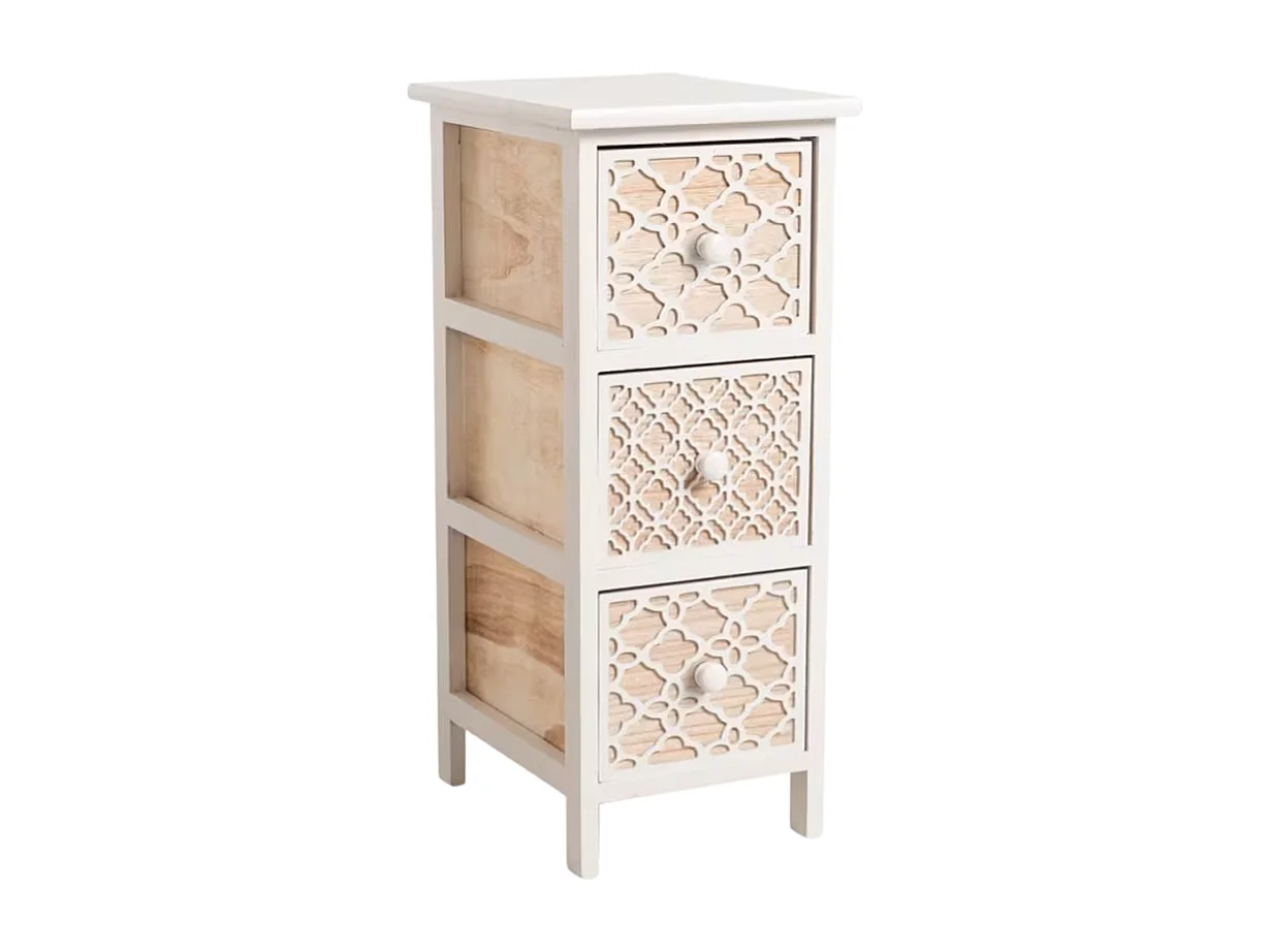 Muebles Auxiliares - Mueble Auxiliar Egle Blanco Estrecho 3 Cajones