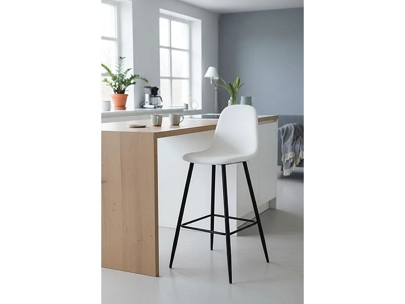 Taburetes Cocina - Taburete Black Teok Tela - Beige