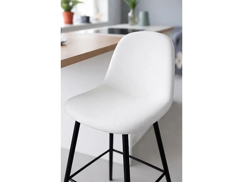 Taburetes Cocina - Taburete Black Teok Tela - Beige