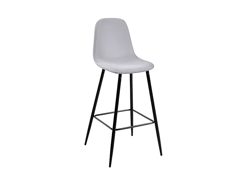 Taburetes Cocina - Taburete Black Teok Tela - Gris claro
