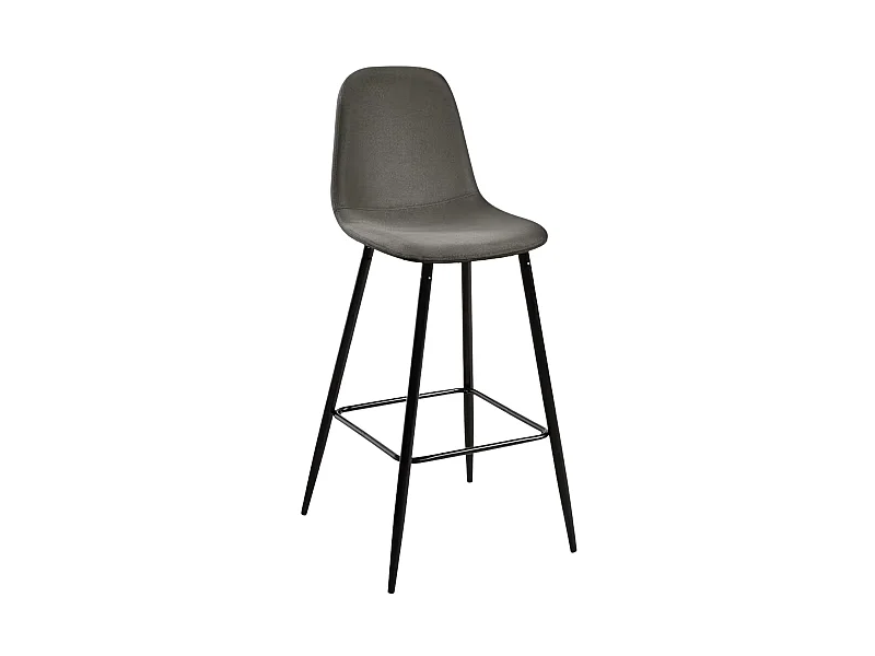 Taburetes Cocina - Taburete Black Teok Tela - Gris oscuro