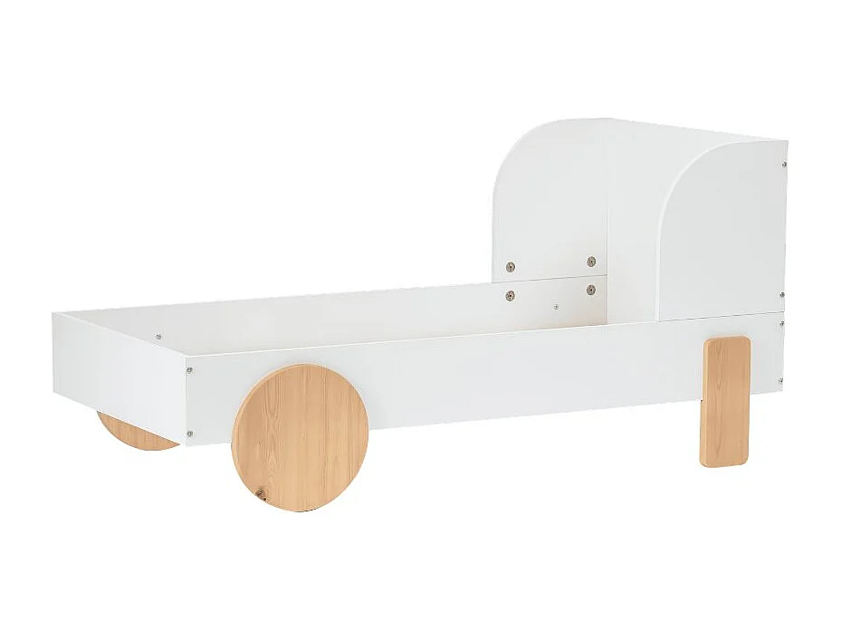 Noa & Nani Jonas Toddler Car Bed in White & Natural Pine