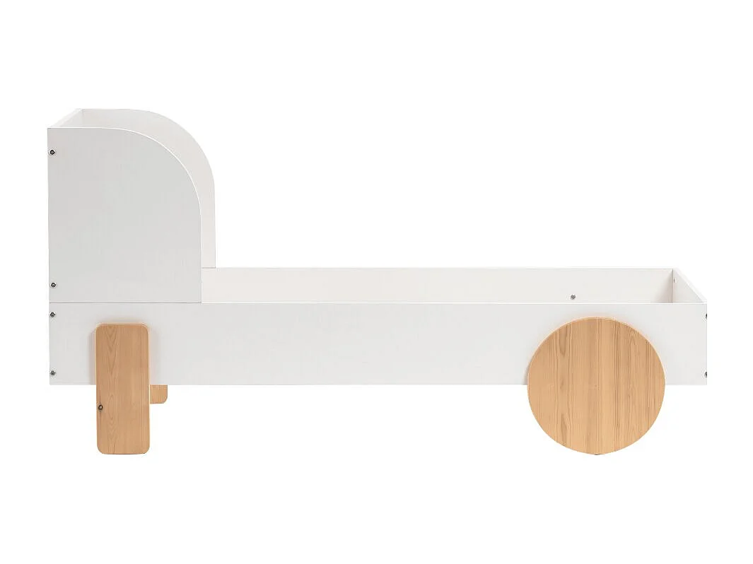 Noa & Nani Jonas Toddler Car Bed in White & Natural Pine