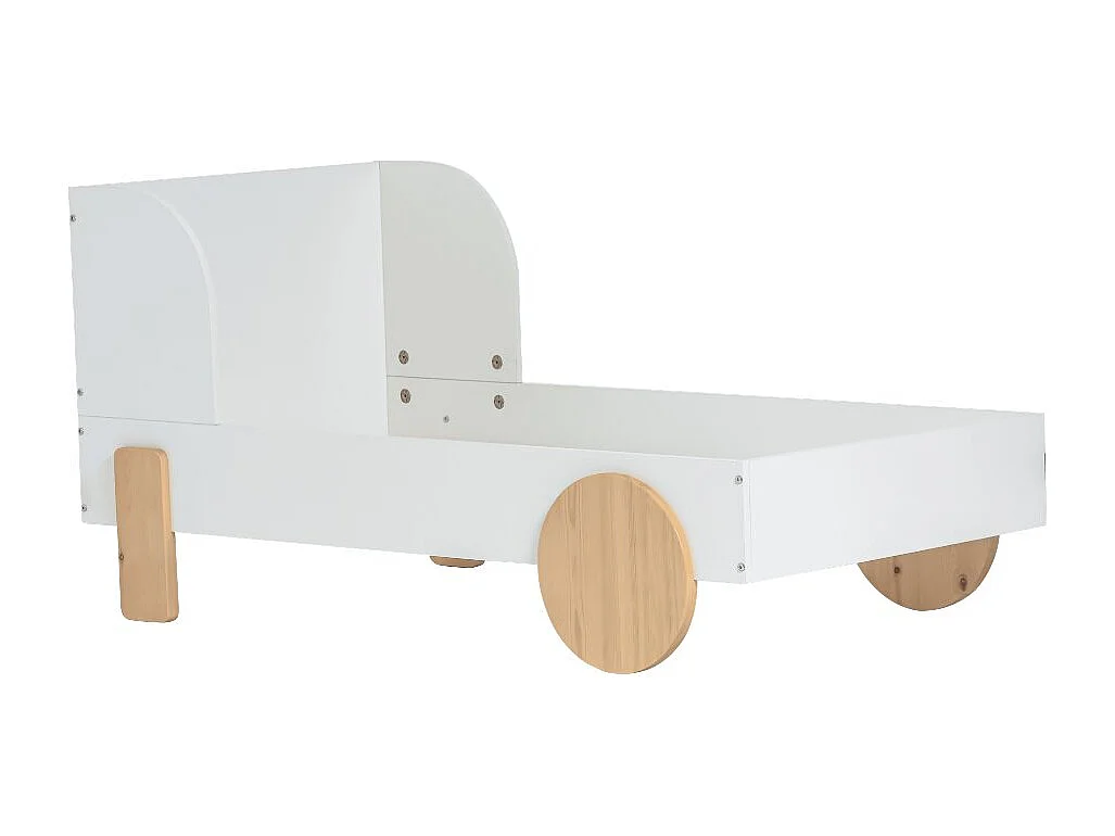 Noa & Nani Jonas Toddler Car Bed in White & Natural Pine