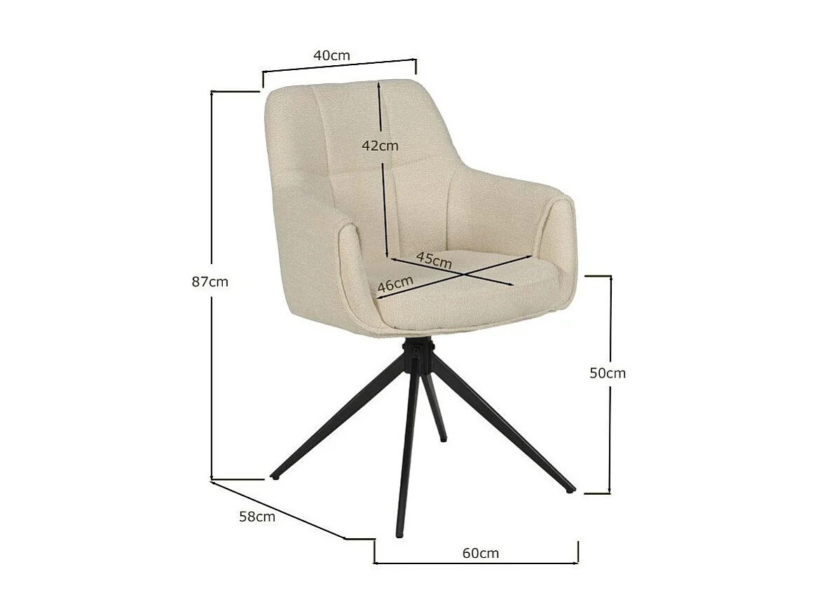 Lot de 2 chaises pivotantes LINEA / Beige